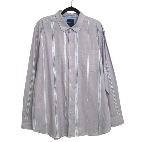 Tommy Bahama Long Sleeve Button Down Purple Striped XL - Picture 1 of 6